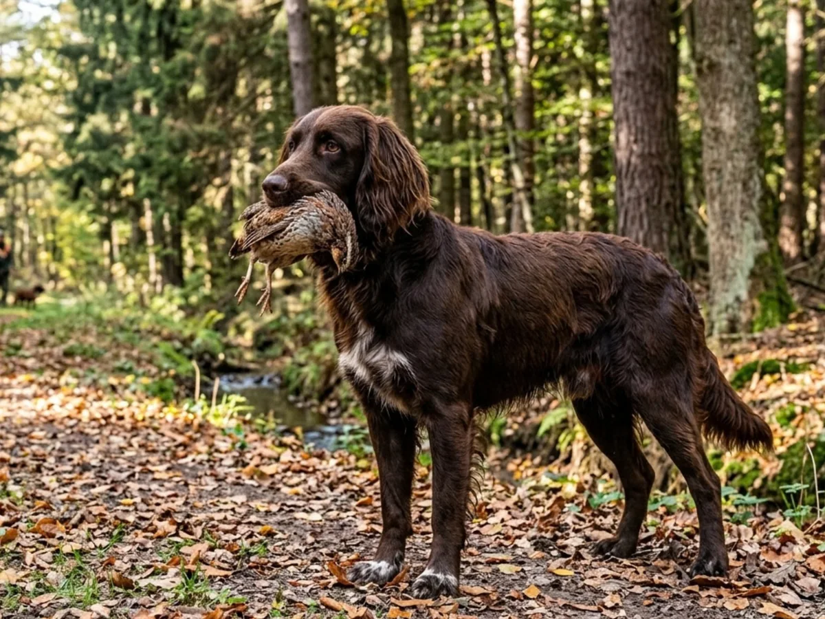 Chien d’oysel allemand en forêt