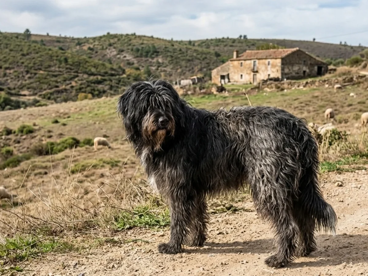 Chien de berger de la Serra de Aires dans un paysage rural