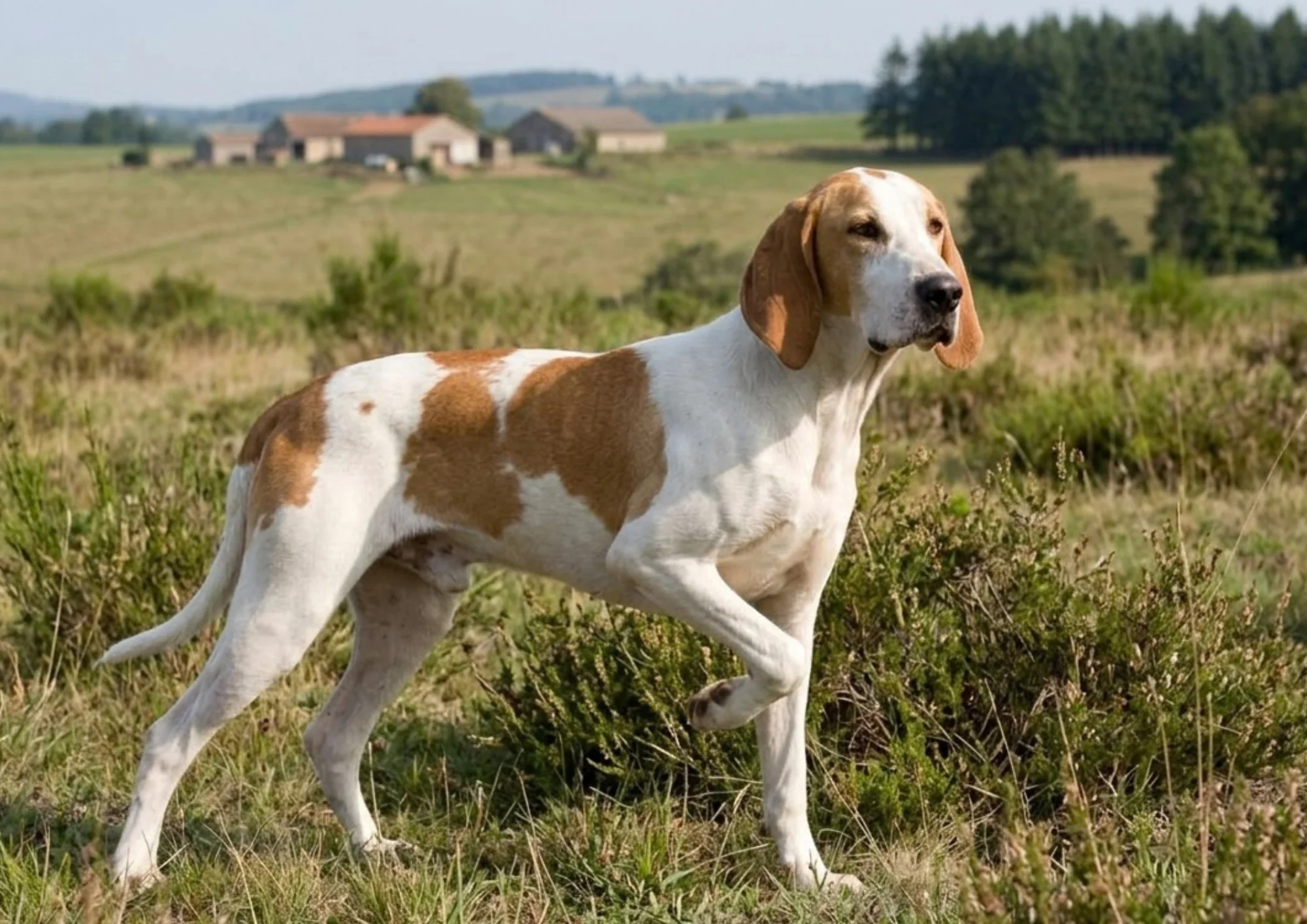 Chien de race Français blanc et orange